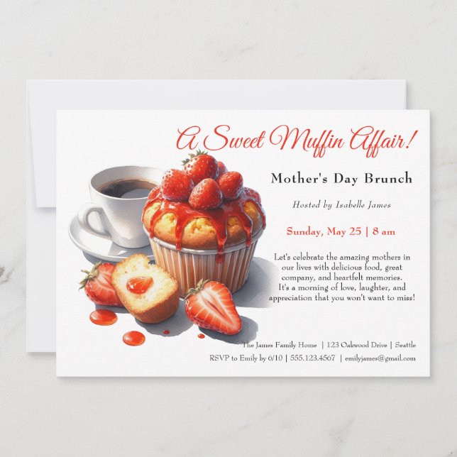 Mother’s Day Brunch Invitation – Muffins affair (Front)
