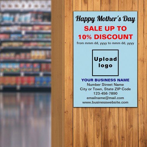 Mothers Day Business Sale Light Blue Poster