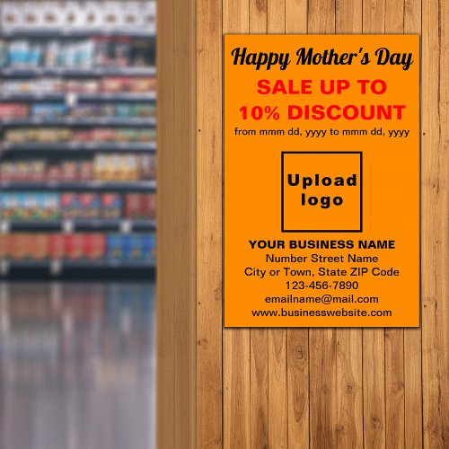 Mothers Day Business Sale Orange Color Poster