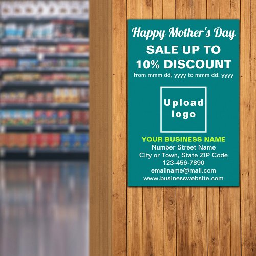 Mothers Day Business Sale Teal Green Poster