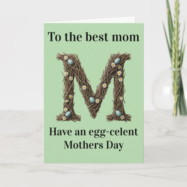 Mother’s Day Card Cute Rustic Floral Letter (Front)