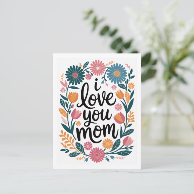 Mother’s Day Card Happy Mother’s Day Gift Floral (Standing Front)