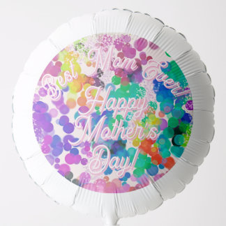 Mother’s Day Colourful Abstract Bokeh Custom Text  Balloon