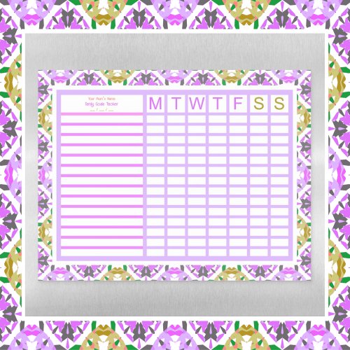 Mothers Day Custom Purple Family Goals Tracker Magnetic Dry Erase Sheet