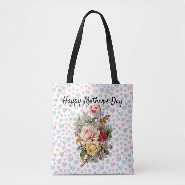 Mother’s Day Design Floral Elegant Tote (Front)