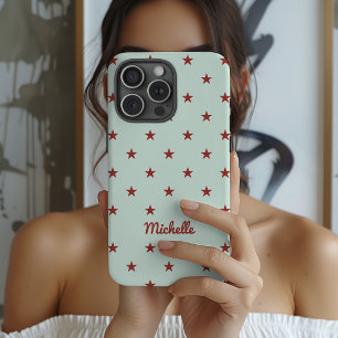 Mother’s Day Elegant Red Stars Graduation Name iPhone 17 Pro Case