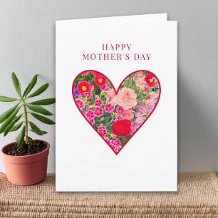 Mother’s Day for Bonus Mom - Floral Heart Greeting Card