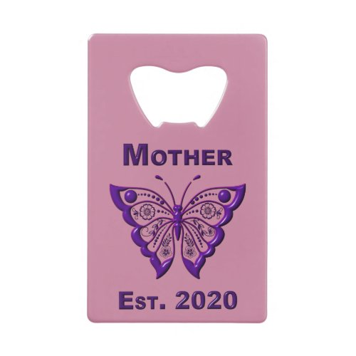 Mothers Day for Mother Est 2020 Credit Card Bottle Opener