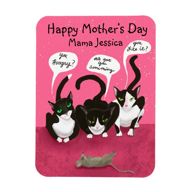 Mother’s Day Funny From The Cats Personalized Magnet (Vertical)