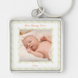 Mother’s Day Green Best Mommy Mom Ever Photo Gift Keychain