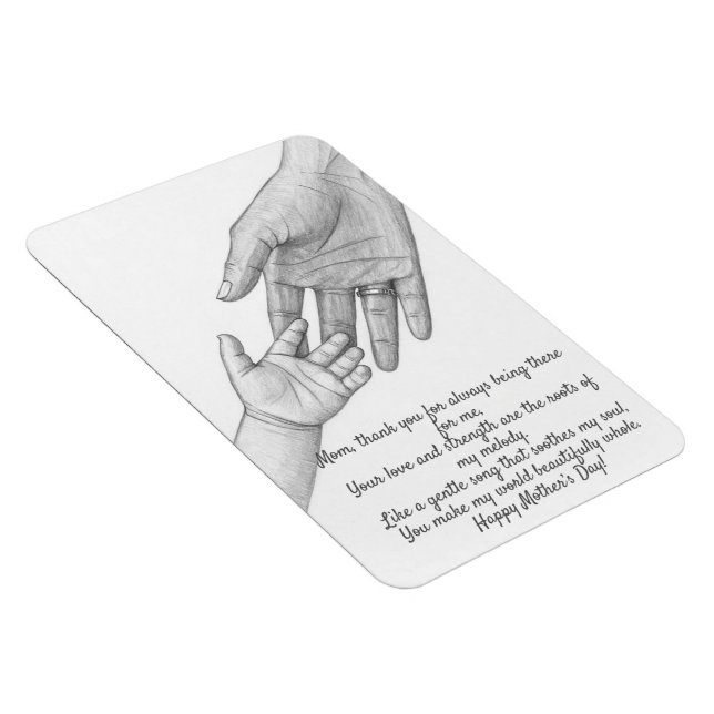 “Mother’s Day Greeting Card – I Love You Mom  Magnet (Right Side)