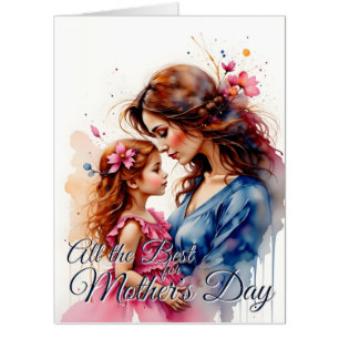 Mother’s Day Hug in Watercolor Floral Style Card