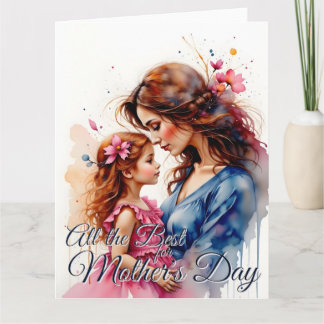 Mother’s Day Hug in Watercolor Floral Style Card