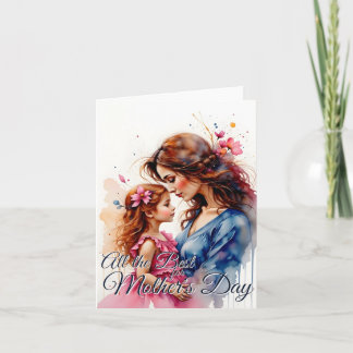 Mother’s Day Hug in Watercolor Floral Style Card