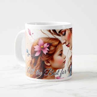 Mother’s Day Hug in Watercolor Floral Style Giant Coffee Mug