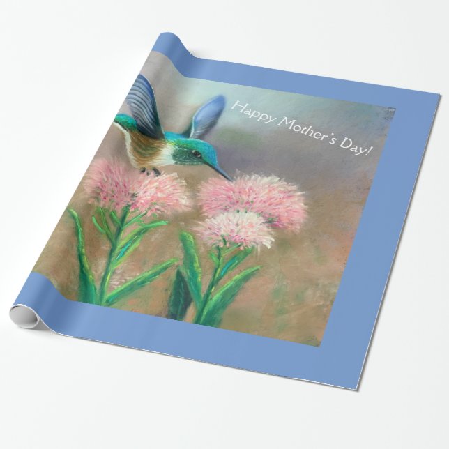  Mother’s Day Hummingbird Gift Wrap (Unrolled)