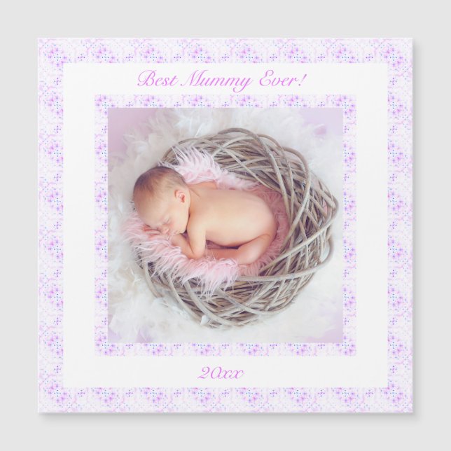 Mother’s Day Lilac Pink Best Mommy Ever Photo Gift (Front)