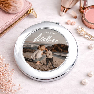 Mother’s Day   Modern Minimalist Photo Gift Compact Mirror