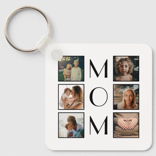 Mothers Day Mom Family Child 6 Photo Collage Keychain