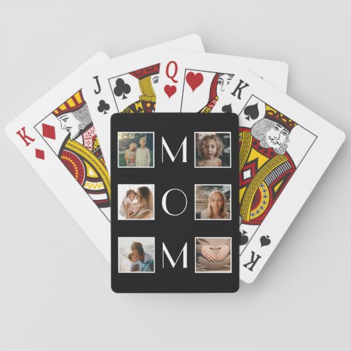 Motherâs Day Mom Family Child 6 Photo Collage Playing Cards