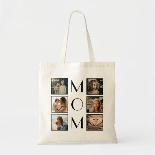 Motherâs Day Mom Family Child 6 Photo Collage Tote Bag