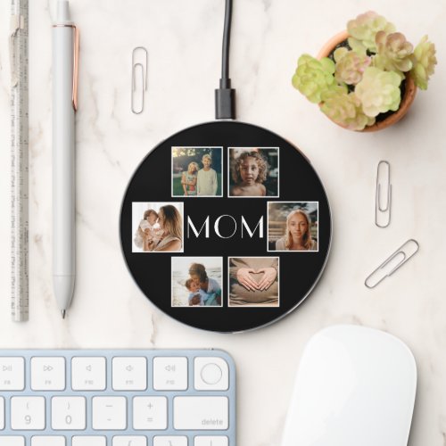 Mothers Day Mom Family Child 6 Photo Collage Wireless Charger