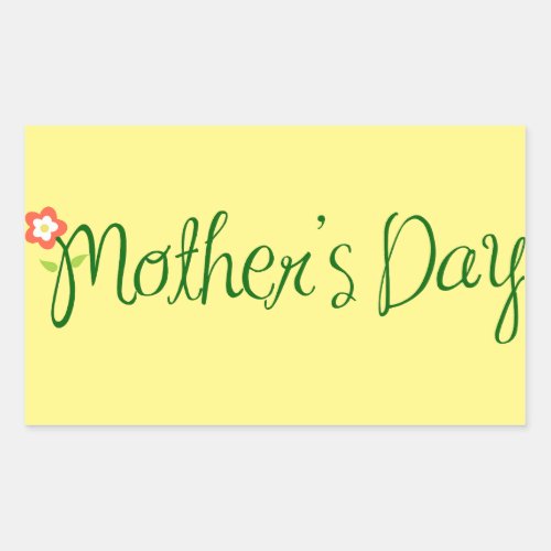 mother_s_day_mom_flower_font_love rectangular sticker