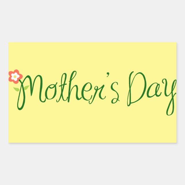 mother-s-day-mom-flower-font-love rectangular sticker (Front)