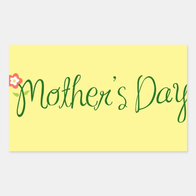 mother-s-day-mom-flower-font-love rectangular sticker (Front)