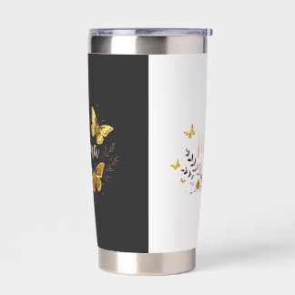 Mother’s Day Mom Gift T-Shirt Gold Butterfly Mama Insulated Tumbler
