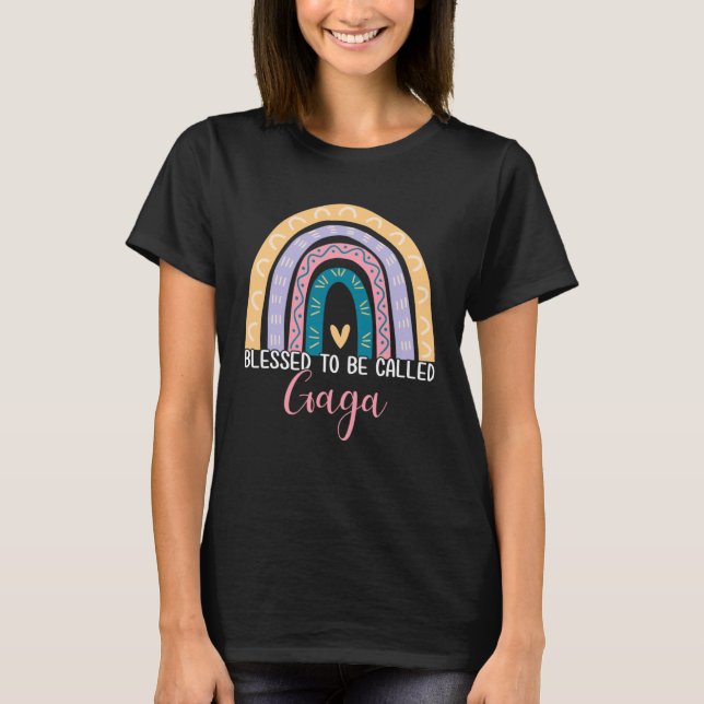 Mother s Day Mom Grandma Blessed To Be Called Gaga T-Shirt (Front)