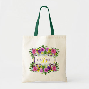 Mother’s Day Mothering Sunday Watercolor Monogram Tote Bag