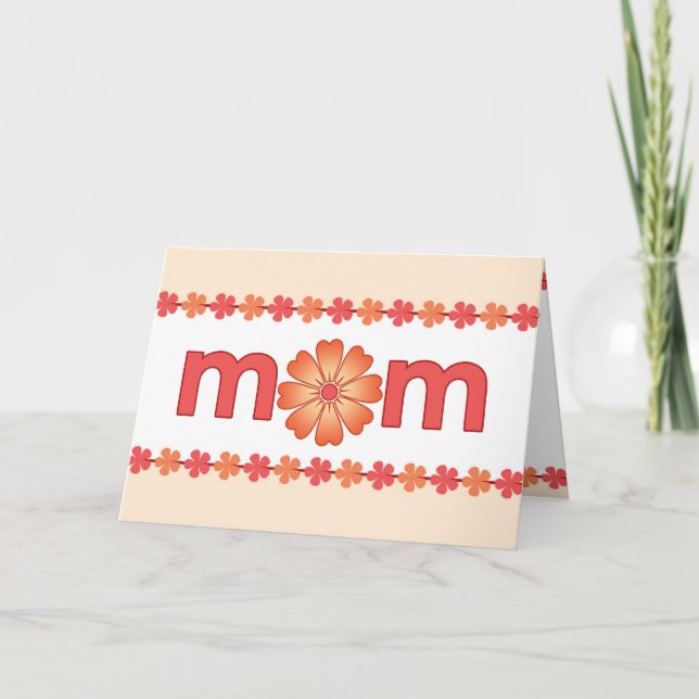 Mother’s Day Orange Spring Flowers Greeting Card (Front)