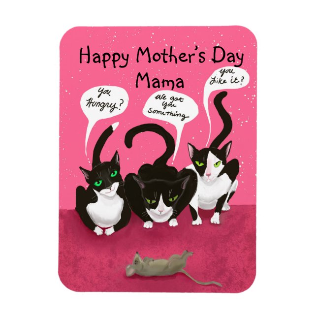 Mother’s Day personalize funny from the Cats Card Magnet (Vertical)