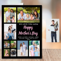 Mother’s Day Photo Collage Black Pink Jumbo