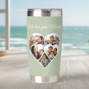 Mother’s Day Photo Collage Heart Family Picture  Insulated Tumbler
