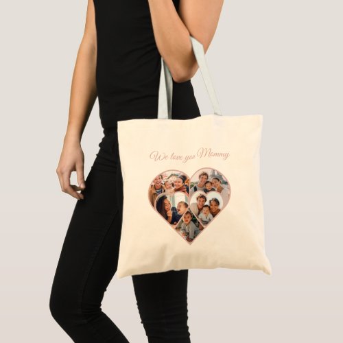 Mother’s Day Photo Collage Heart Family Picture  Tote Bag