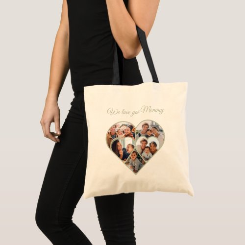 Mother’s Day Photo Collage Heart Family Picture  Tote Bag