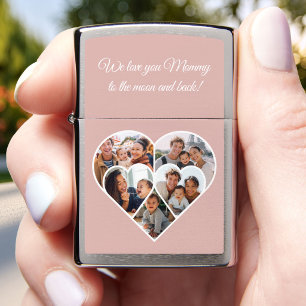 Mother’s Day Photo Collage Heart Family Picture  Zippo Lighter