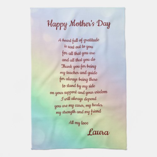 Mothers Day poem design Kitchen Towel