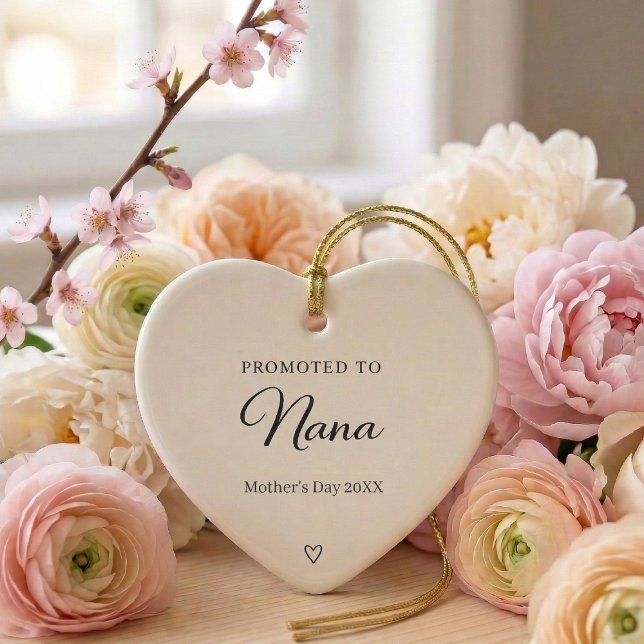 Mother’s Day Pregnancy Announcement Nana Ceramic Ornament (mother's day Promotes to Nana ornament)