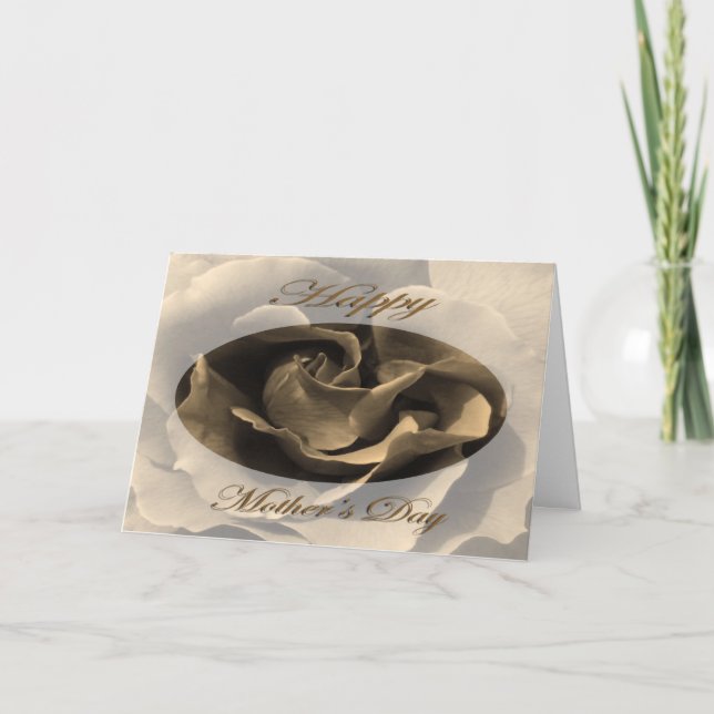Mother’s Day Rose in Sepia Card (Front)