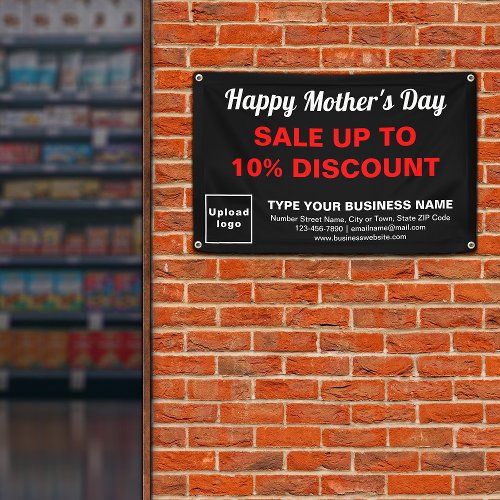 Mothers Day Sale Black Rectangle 4 x 25 Banner