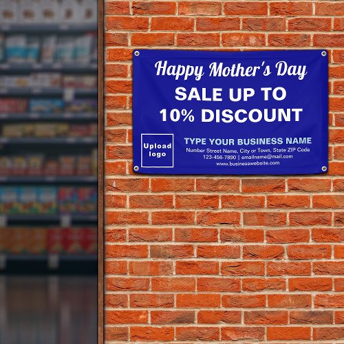 Mothers Day Sale Blue Rectangle 4 x 25 Banner