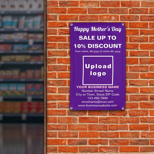 Mothers Day Sale Business Purple 25 x 4 Banner