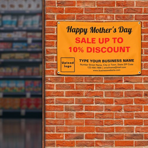 Mothers Day Sale Orange Color Rectangle 4 x 25 Banner