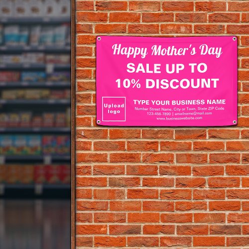 Mothers Day Sale Pink Rectangle 4 x 25 Banner