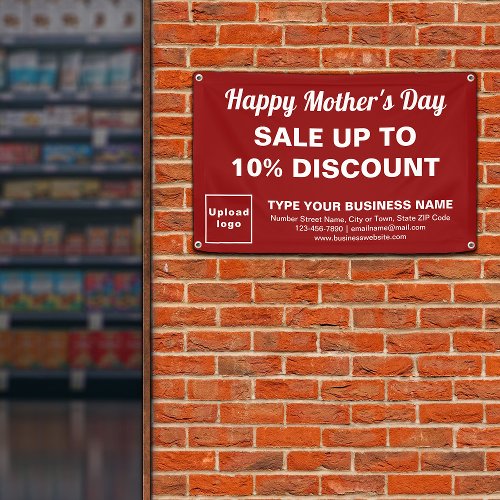Mothers Day Sale Red Rectangle 4 x 25 Banner