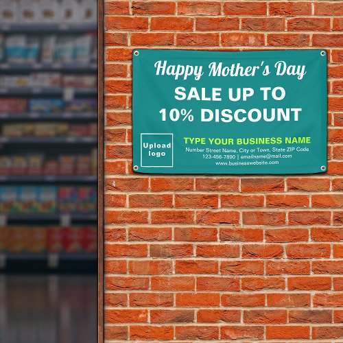 Mothers Day Sale Teal Green Rectangle 4 x 25 Banner