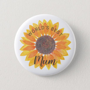 Mother’s Day Sunflower World’s Best Mom Button